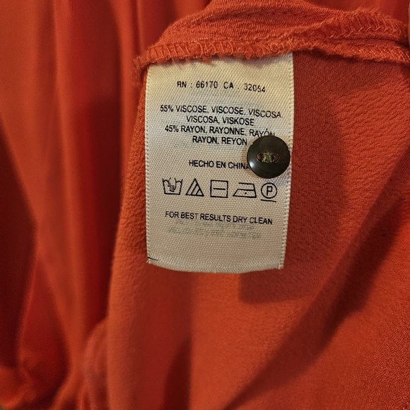 Medium Anthropologie Edme & Esyllte  Coral 3/4 Sleeve Tunic Dress - Picture 4 of 8